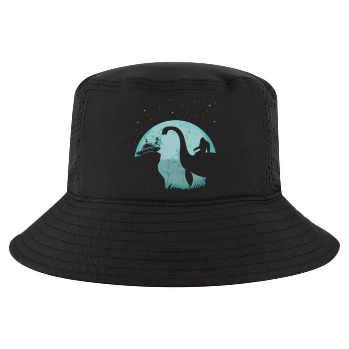 Bigfoot Riding Loch Ness Monster Sasquatch Ufo Abduction Cool Comfort Performance Bucket Hat