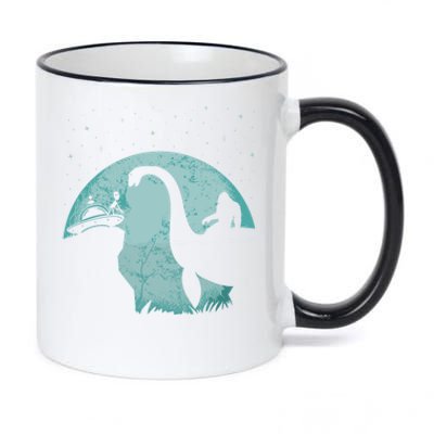 Bigfoot Riding Loch Ness Monster Sasquatch Ufo Abduction 11oz Black Color Changing Mug