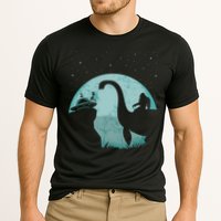 Bigfoot Riding Loch Ness Monster Sasquatch Ufo Abduction Cooling Performance Crew T-Shirt