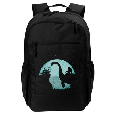 Bigfoot Riding Loch Ness Monster Sasquatch Ufo Abduction Backpack