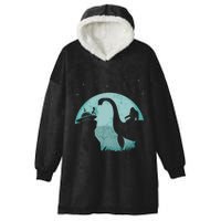 Bigfoot Riding Loch Ness Monster Sasquatch Ufo Abduction Hooded Wearable Blanket