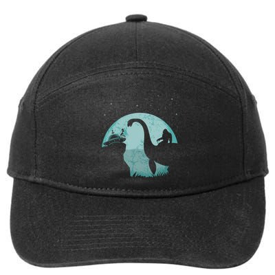 Bigfoot Riding Loch Ness Monster Sasquatch Ufo Abduction 7-Panel Snapback Hat