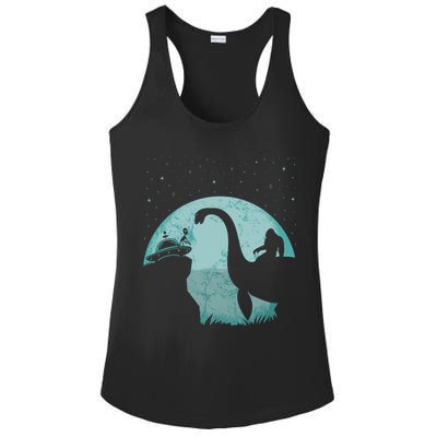 Bigfoot Riding Loch Ness Monster Sasquatch Ufo Abduction Ladies PosiCharge Competitor Racerback Tank