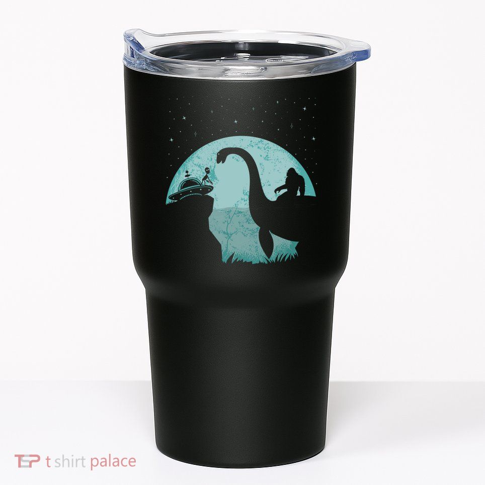 Bigfoot Riding Loch Ness Monster Sasquatch Ufo Abduction Tumbler