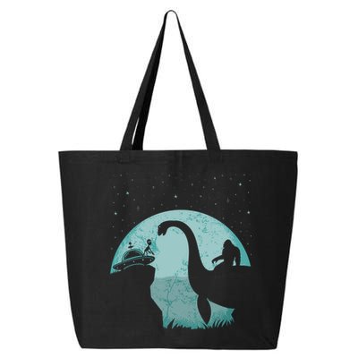 Bigfoot Riding Loch Ness Monster Sasquatch Ufo Abduction 25L Jumbo Tote