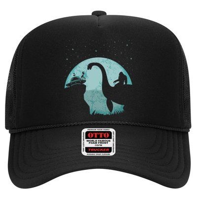Bigfoot Riding Loch Ness Monster Sasquatch Ufo Abduction Trucker Hat