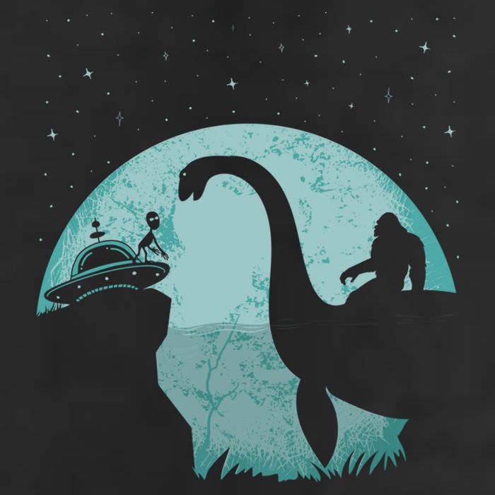 Bigfoot Riding Loch Ness Monster Sasquatch Ufo Abduction Golf Towel