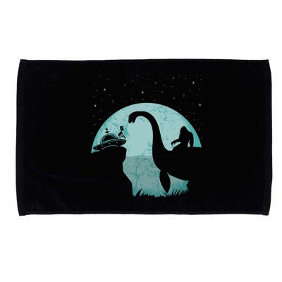 Bigfoot Riding Loch Ness Monster Sasquatch Ufo Abduction Microfiber Hand Towel