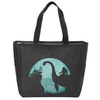 Bigfoot Riding Loch Ness Monster Sasquatch Ufo Abduction Zip Tote Bag