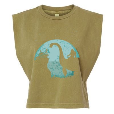 Bigfoot Riding Loch Ness Monster Sasquatch Ufo Abduction Garment-Dyed Women's Muscle Tee