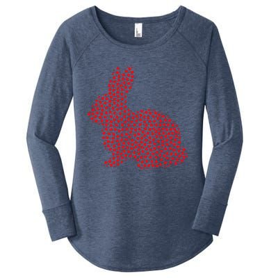 Bunny Rabbit Lover Valentine Gift Bunny Valentine's Day Women's Perfect Tri Tunic Long Sleeve Shirt