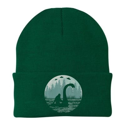 Bigfoot Riding Loch Ness Monster Nessie Funny Sasquatch Ufo Knit Cap Winter Beanie