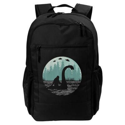 Bigfoot Riding Loch Ness Monster Nessie Funny Sasquatch Ufo Backpack