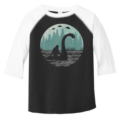 Bigfoot Riding Loch Ness Monster Nessie Funny Sasquatch Ufo Toddler Fine Jersey T-Shirt