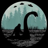 Bigfoot Riding Loch Ness Monster Nessie Funny Sasquatch Ufo Wool Snapback Cap