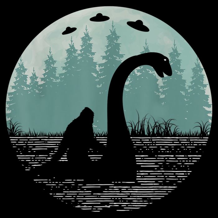 Bigfoot Riding Loch Ness Monster Nessie Funny Sasquatch Ufo Wool Snapback Cap