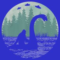Bigfoot Riding Loch Ness Monster Nessie Funny Sasquatch Ufo Apron