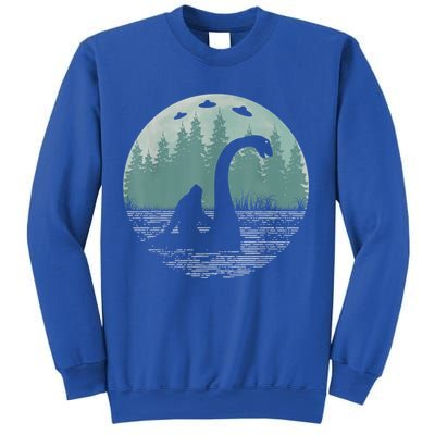 Bigfoot Riding Loch Ness Monster Nessie Funny Sasquatch Ufo Sweatshirt