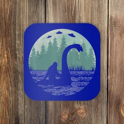 Bigfoot Riding Loch Ness Monster Nessie Funny Sasquatch Ufo Coaster