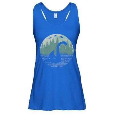 Bigfoot Riding Loch Ness Monster Nessie Funny Sasquatch Ufo Ladies Essential Flowy Tank