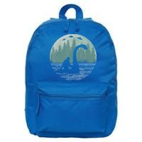 Bigfoot Riding Loch Ness Monster Nessie Funny Sasquatch Ufo 16 in Basic Backpack