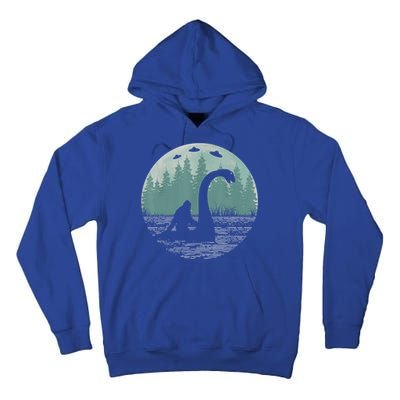 Bigfoot Riding Loch Ness Monster Nessie Funny Sasquatch Ufo Tall Hoodie
