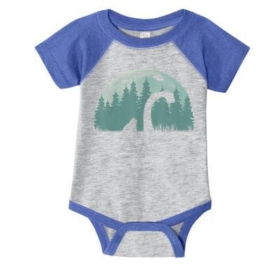 Bigfoot Riding Loch Ness Monster Nessie Funny Sasquatch Ufo Infant Baby Jersey Bodysuit