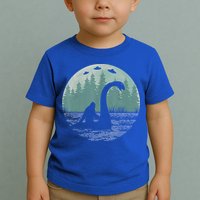 Bigfoot Riding Loch Ness Monster Nessie Funny Sasquatch Ufo Toddler T-Shirt