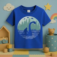 Bigfoot Riding Loch Ness Monster Nessie Funny Sasquatch Ufo Toddler T-Shirt
