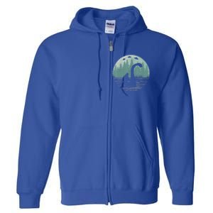 Bigfoot Riding Loch Ness Monster Nessie Funny Sasquatch Ufo Full Zip Hoodie