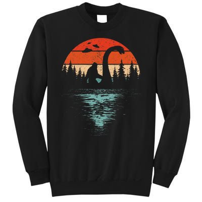 Bigfoot Riding Loch Ness Monster 80s Funny Sasquatch Nessie Sweatshirt