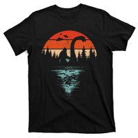 Bigfoot Riding Loch Ness Monster 80s Funny Sasquatch Nessie T-Shirt