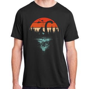 Bigfoot Riding Loch Ness Monster 80s Funny Sasquatch Nessie Adult ChromaSoft Performance T-Shirt