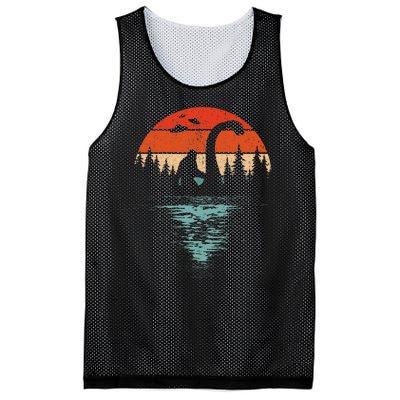 Bigfoot Riding Loch Ness Monster 80s Funny Sasquatch Nessie Mesh Reversible Basketball Jersey Tank