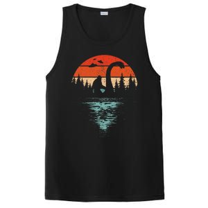 Bigfoot Riding Loch Ness Monster 80s Funny Sasquatch Nessie PosiCharge Competitor Tank