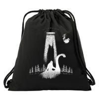 Bigfoot Riding Loch Ness Monster Nessie Funny Sasquatch Ufo Drawstring Bag