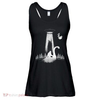 Bigfoot Riding Loch Ness Monster Nessie Funny Sasquatch Ufo Ladies Essential Flowy Tank