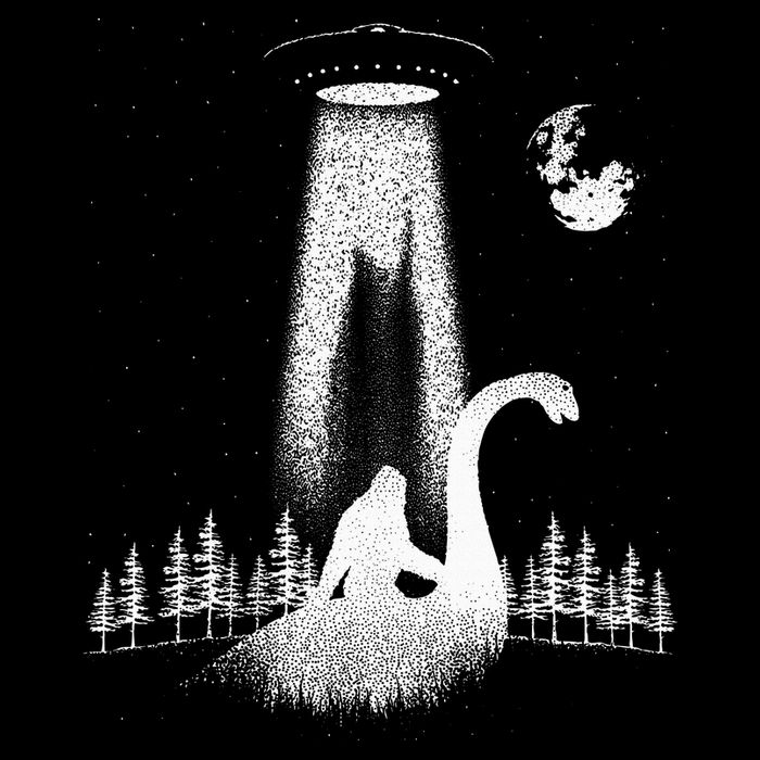 Bigfoot Riding Loch Ness Monster Nessie Funny Sasquatch Ufo 16 in Basic Backpack