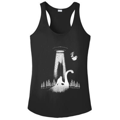 Bigfoot Riding Loch Ness Monster Nessie Funny Sasquatch Ufo Ladies PosiCharge Competitor Racerback Tank