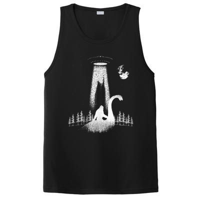 Bigfoot Riding Loch Ness Monster Nessie Funny Sasquatch Ufo PosiCharge Competitor Tank