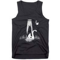 Bigfoot Riding Loch Ness Monster Nessie Funny Sasquatch Ufo Tank Top