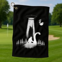 Bigfoot Riding Loch Ness Monster Nessie Funny Sasquatch Ufo Golf Towel
