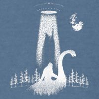Bigfoot Riding Loch Ness Monster Nessie Funny Sasquatch Ufo Garment-Dyed Sweatshirt