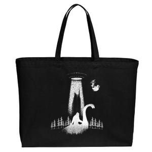 Bigfoot Riding Loch Ness Monster Nessie Funny Sasquatch Ufo Cotton Canvas Jumbo Tote