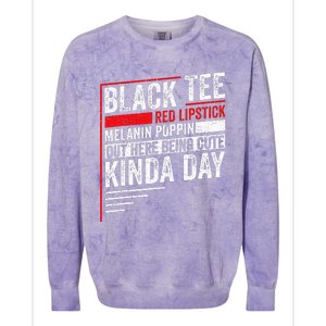 Black Red Lipstick Melanin Poppin Out Here Being Colorblast Crewneck Sweatshirt