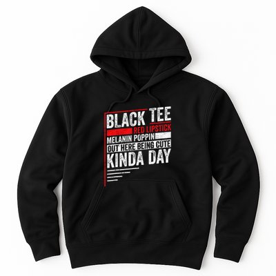 Black Red Lipstick Melanin Poppin Out Here Being Hoodie