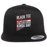 Black Red Lipstick Melanin Poppin Out Here Being Flat Bill Trucker Hat