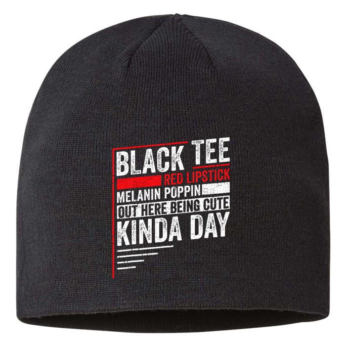 Black Red Lipstick Melanin Poppin Out Here Being Sustainable Beanie