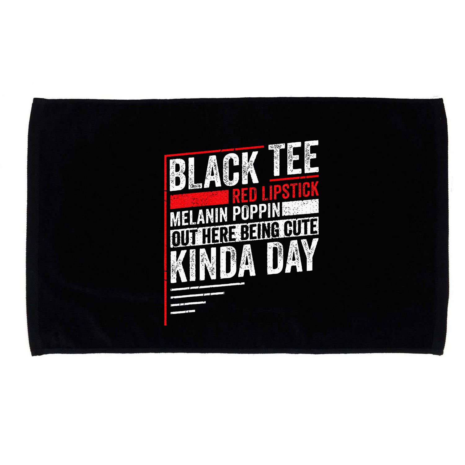 Black Red Lipstick Melanin Poppin Out Here Being Microfiber Hand Towel