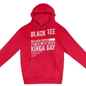 Black Red Lipstick Melanin Poppin Out Here Being Premium Pullover Hoodie